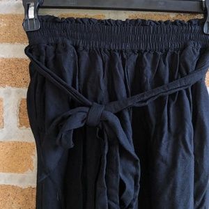 high waisted paper bag pants